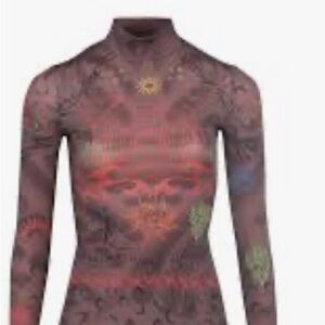 Marine Serre Red and Black Patterned Women's Blouse